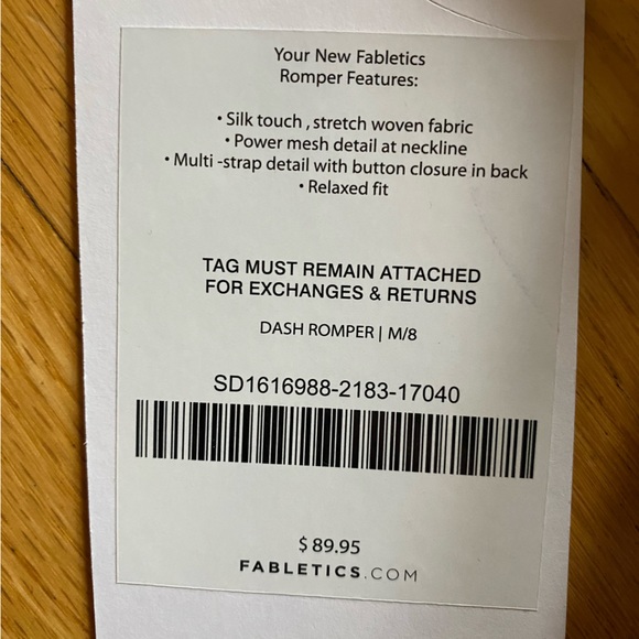 Fabletics Dash Romper size M - Picture 5 of 6